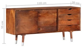 Comoda TV, 118x30x55 cm, lemn masiv de acacia 1, lemn masiv de acacia