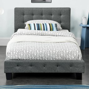 Pat tapiţat Manresa 90 x 200 cm - gri