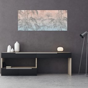Tablou - Plante tropicale pe perete (120x50 cm)