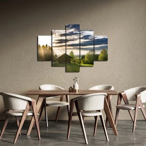 Tablou cabana în pădure (150x105 cm)