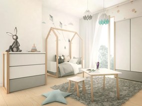 Pat copii casuta Pinette 70x140 cm