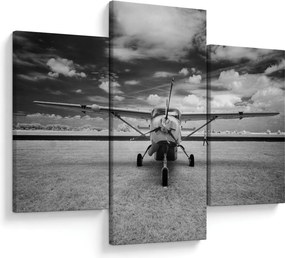 Tablou - Avion alb-negru și alb-negru (90x60 cm)