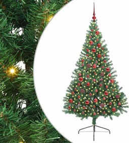 vidaXL Pom de Crăciun artificial pre-iluminat Verde 180 cm PVC