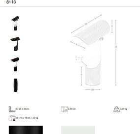 Lampa de masa din otel cu suport pentru creioane Black and White