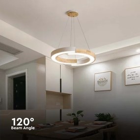 Lustră LED pe cablu LED/32W/230V 4000K alb/lemn
