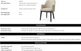 Scaun design elegant LUX Lavinia, Renato ecru/ negru