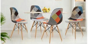 ShopJK SCAUN PATCHWORK MULTICOLOR, STILUL SCANDINAV