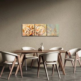 Tablou - Plante pictate (cu ceas) (90x30 cm)