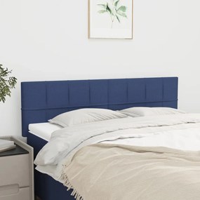 346052 vidaXL Tăblii de pat, 2 buc., albastru, 72x5x78/88 cm, textil