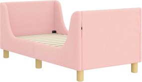 vidaXL Cadru de pat pentru copii cu spătar Roz 70 x 140 cm
