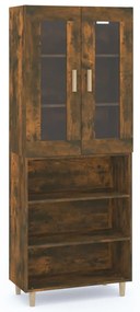 3114945 vidaXL Dulap înalt, stejar fumuriu, 69,5x34x180, lemn compozit