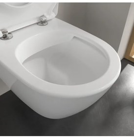 Set vas WC rimless suspendat, Villeroy&amp;Boch Subway 2.0, cu capac inchidere lenta, rezervor si clapeta negru mat