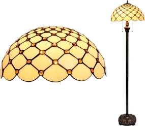 BRILAGI - Tiffany lampă de podea cu vitralii IVORY SMOOTH 2xE27/60W/230V