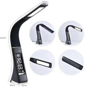 Immax 08947L - LED Lampă de masă dimmabilă cu display LEATHER LED/6,5W/5V negru