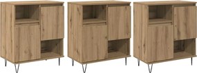 vidaXL Bufet 3 pcs Stejar Artizanal 60 x 35 x 70 cm