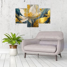 Tablou - Pictura de flori de aur (90x60 cm)