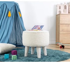 Taburet PIXI, Ø 38 cm, alb