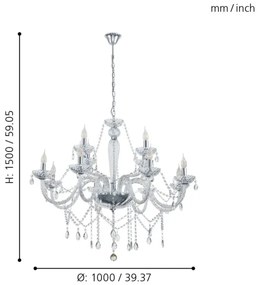 Eglo 39102 - Lustra BASILANO 1 12xE14/40W/230V