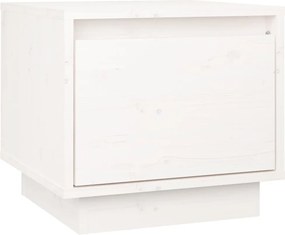 vidaXL Noptieră, alb, 35x34x32 cm, lemn masiv de pin