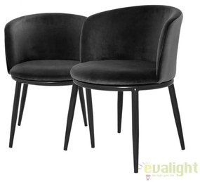 Set de 2 scaune din otel design LUX Filmore negru 111998 HZ