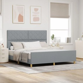 vidaXL Cadru de pat, gri deschis, 180x200 cm, textil