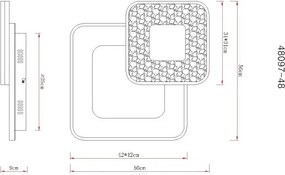 Plafoniera LED CCT cu telecomanda MOSAIKO