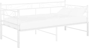vidaXL Cadru canapea extensibilă, alb, 90x200 cm, metal