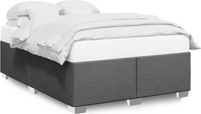 vidaXL Cadru de pat fără saltea, gri închis, 140x200 cm, textil