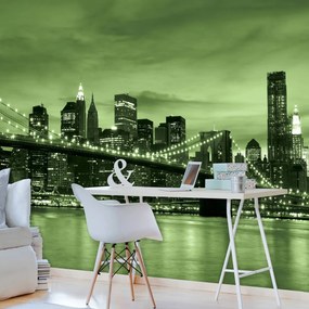 Fototapet - New York și Brooklin Bridge City (254x184 cm)