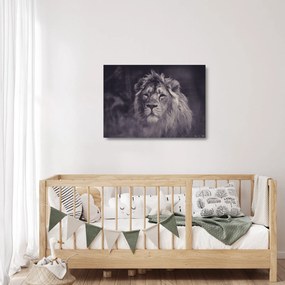 Tablou pe sticlă cu leu (70x50 cm)