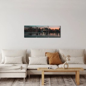 Tablou cu oraș mare (cu ceas) (90x30 cm)