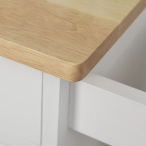 HOMCOM Cărucior de servire - cărucior pentru bucătărie pe roți - sertar, dulap, suport pentru prosoape -  alb | Aosom Romania