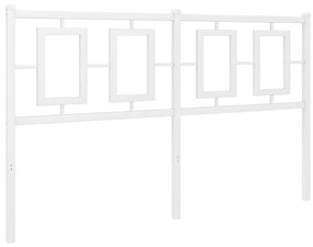374322 vidaXL Tăblie de pat metalică, alb, 135 cm