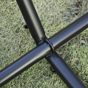 Outsunny Hamac de Grădină Suspendat 310x117 cm cu Înălțime Reglabilă și Suport, Capacitate 120 kg, Hamac Independent cu Geantă de Transport, pentru Camping, Grădină, Balcon, Patio, Verde și Albastru | Aosom Romania