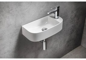 Chiuvetă mică pentru WC albă din compozit mineral 44x22 cm Alga – Sapho