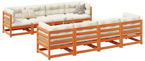 vidaXL Set mobilier de grădină cu perne, 9 piese, lemn masiv de pin