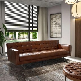 Canapea design LUX 3 locuri Dark Brown Leather