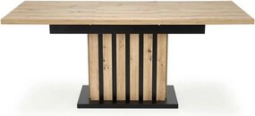 Masa extensibila LAMELLO, stejar/negru, PAL laminat, 130/180x80x76 cm