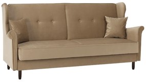 Canapea extensibilă, material textil bej auriu, COLUMBUS