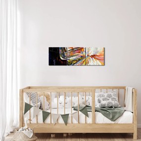Tablou - Femeia cântând la pian (cu ceas) (90x30 cm)