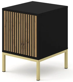 Noptieră  F 1D Rowanna (Negru + Stejar artisan + Auriu). 1125089