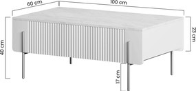 Măsuță de cafea cu sertare Malmi 100 cm - cașmir / picioare aurii