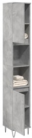 vidaXL Dulap de baie, gri beton, 30x30x190 cm, lemn prelucrat