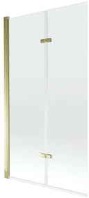 Mexen Castor paravan pentru cadă cu 2 foi 100 x 150 cm, transparent, auriu - 892-100-002-50-00