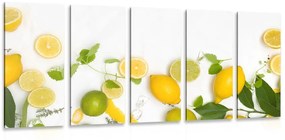 Tablou 5-piese amestec de fructe citrice
