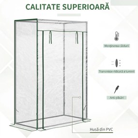 Outsunny Seră pentru Balcon cu Ușă Rulabilă, 100x50x150 cm, Transparentă | Aosom Romania