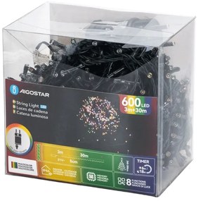 Aigostar - Instalație luminoasă LED RGBY pentru exterior, 600 LED-uri/6W/230V/8 funcții/30 m/IP44