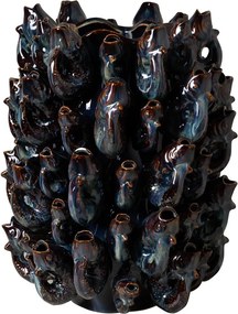 Vas decorativ din ceramica cu motive marine in relief „Abyss”