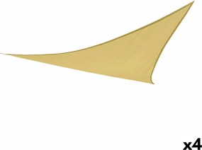 Umbrele din pânză Aktive Triunghiular Crem 360 x 0,5 x 360 cm (4 Unități)