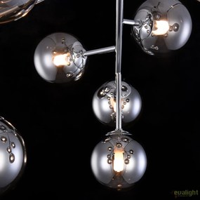 Lustra deosebita cu 12 de surse de lumina Dallas, crom/ fumuriu MYMOD545PL-12CH